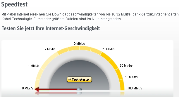 Speedtest jetzt bis 100MBit